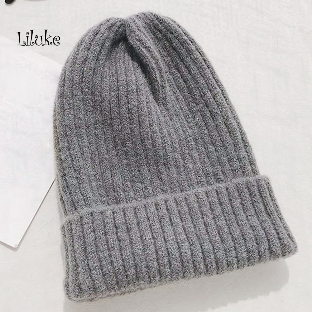 Mũ Len Beanie Màu Trơn Thời Trang Thu Đông Cho Nữ