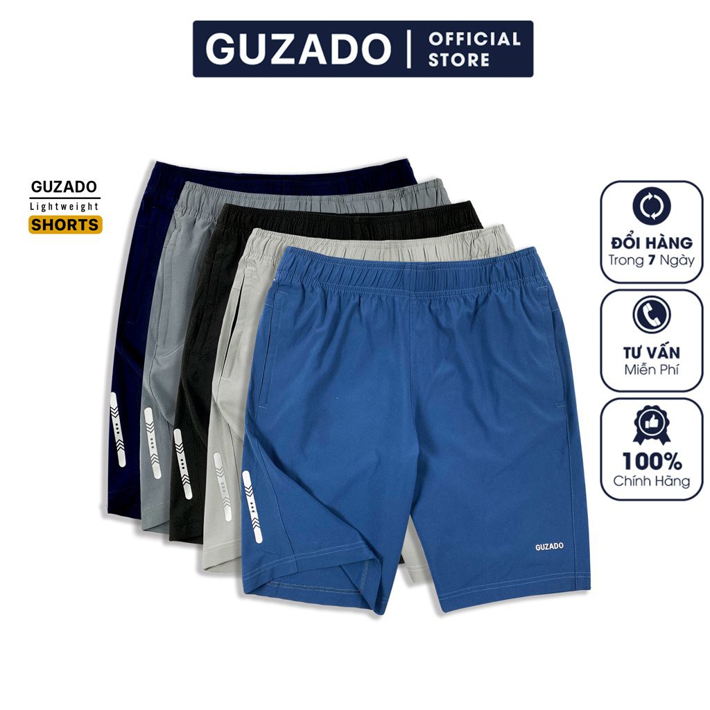 Quần sooc thể thao GUZADO, kiểu dáng Basic dễ phối đồ (5 Màu Cơ Bản), Co Giãn 4 Chiều, Vận Động Thoải Mái GSR01 | BigBuy360 - bigbuy360.vn