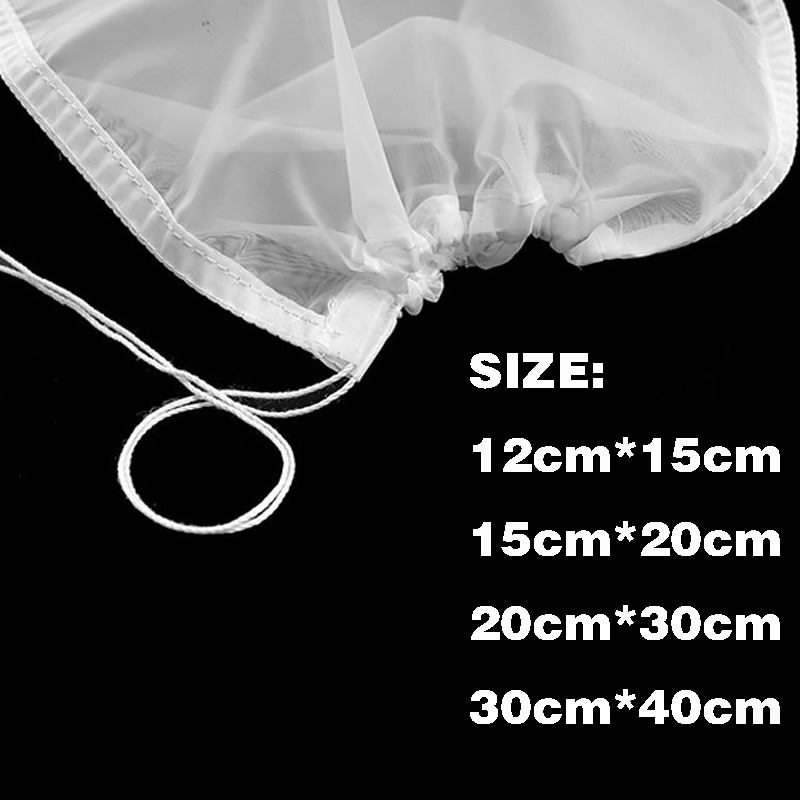 [4 Pcs / 1 Set of Food Grade Nylon Filter Bags] [Reusable Wine &amp; Soy Milk Filter Bags] [Nut Milk Bag Filter Fine Mesh] [Coffee Filter Sieve]