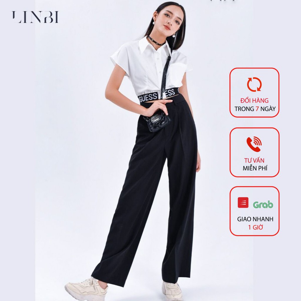 Quần Dài Cạp Cao LIIN Clothing Thiết kế dáng suông Q3198