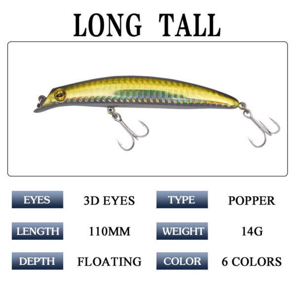 Mồi câu cá giả 11cm / 14g có gắn lưỡi câu