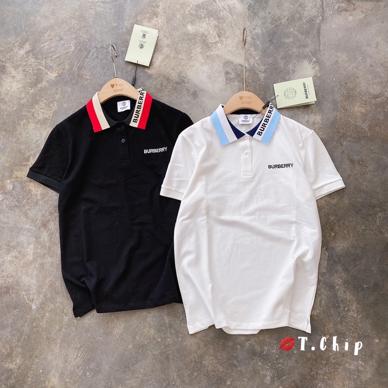 Áo polo cổ pha viền kẻ