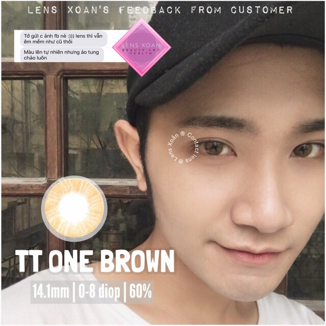 KÍNH ÁP TRÒNG TT ONE BROWN CỦA OLENS: LENS NÂU VÀNG SÁNG TRONG | LENS XOẮN