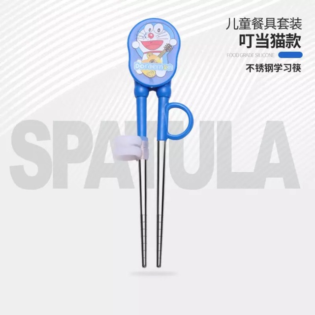 Đũa inox tập gắp tập ăn Hello Kitty, Doremon