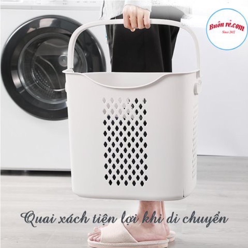 [Chọn màu] Giỏ caro cao, giỏ đựng đồ đa năng có quai xách nhựa Việt Nhật, Giỏ đựng quần áo thiết kế hiện đại (MS:3373)