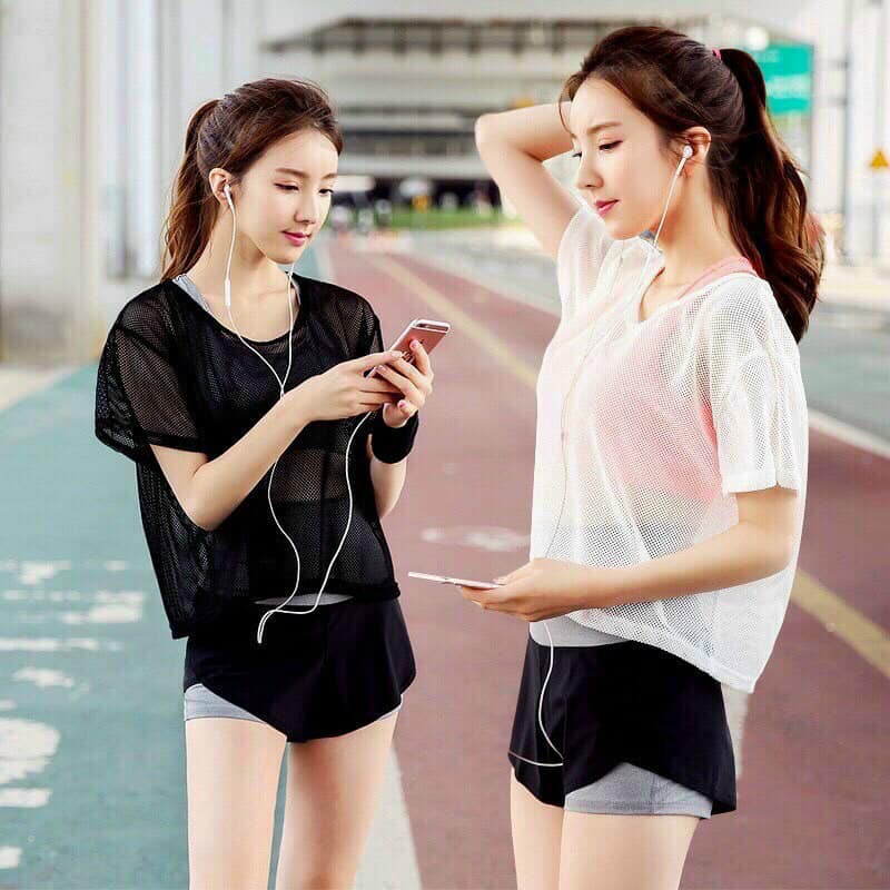 Áo lưới phủ ngoài ,Dành cho các chị tập Gym , Yoga hay khoác đi biển củng xinh xịn xò ,Thấm hút mồ hôi tốt