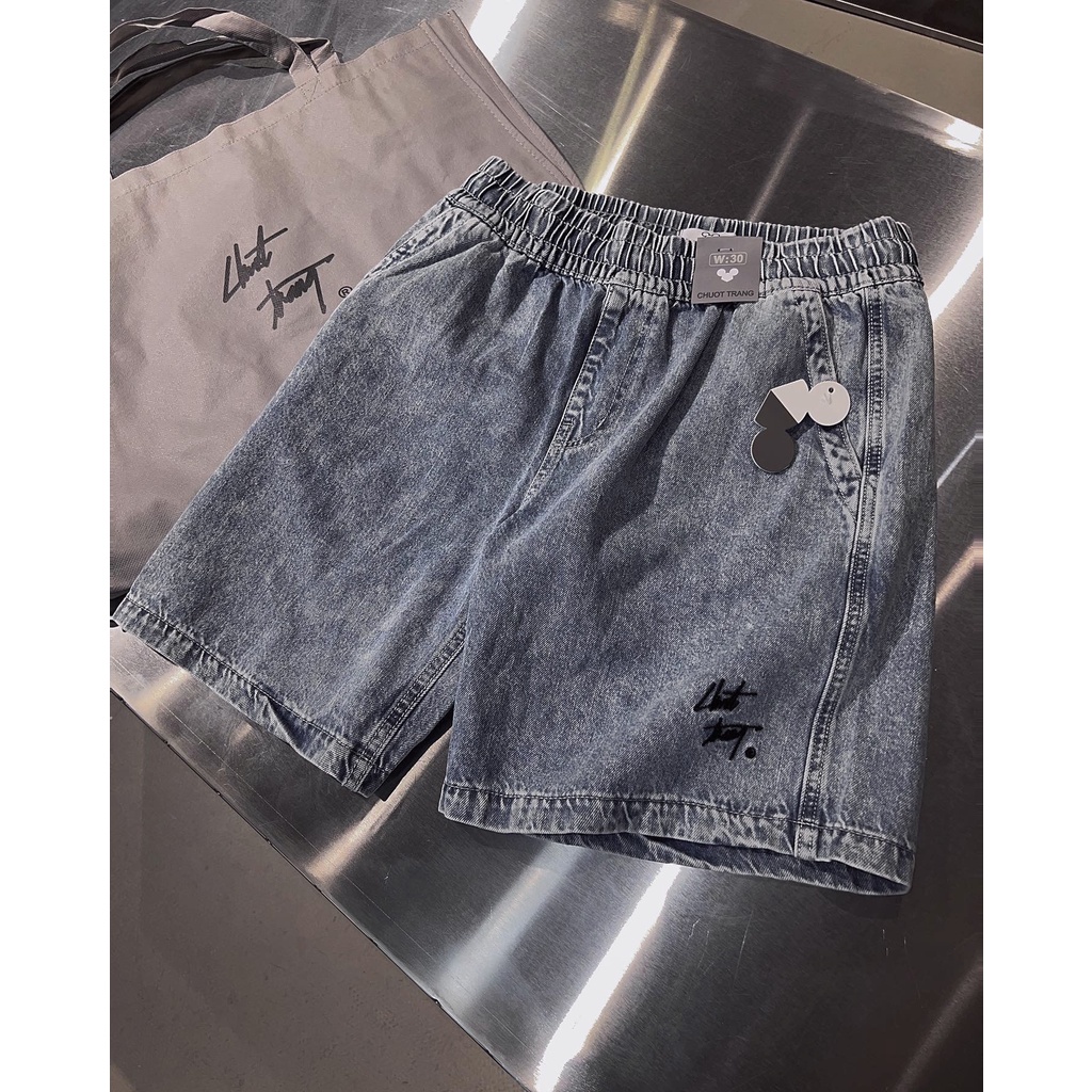 Quần BIGKID BLUE SHORT JEAN lưng thun CHUOTTRANG