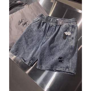 JEAN SHORTS Big Kid blue - quần short jean cạp thun ống rộng CHUỘT TRẮNG
