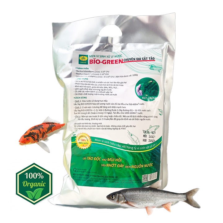1KG Men vi sinh Cắt Tảo - Xử lý nước ao hồ nuôi Cá Tôm bị hôi thối ô nhiễm - Sạch nhớt đáy, trong nước - 100% Tự Nhiên