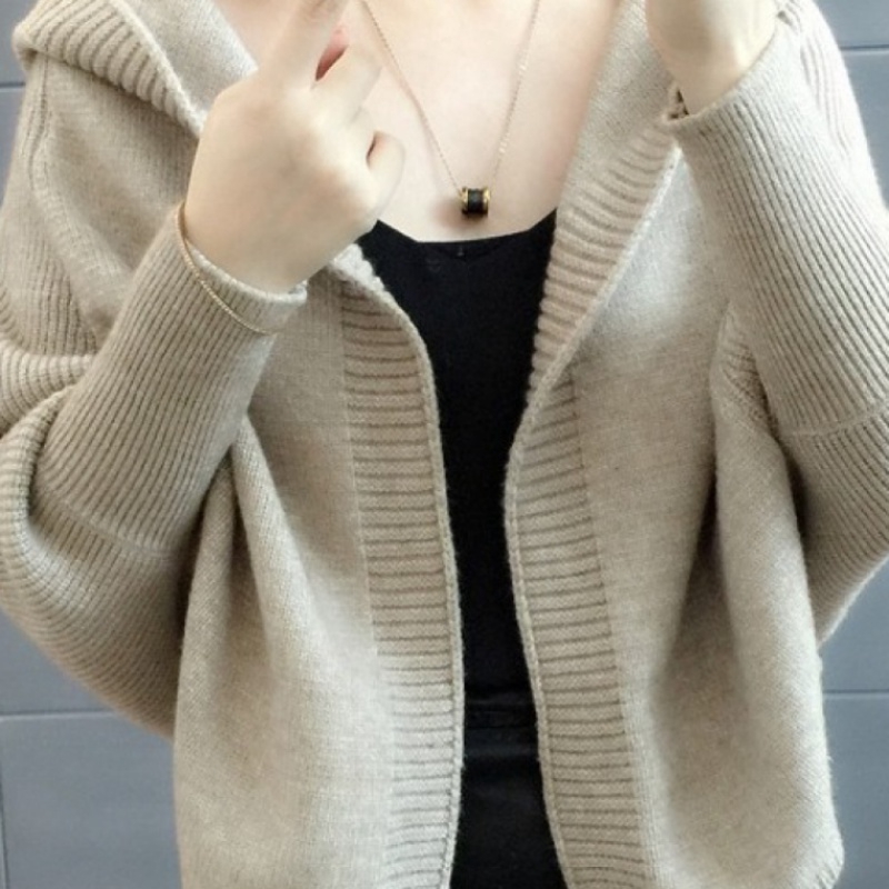 Áo khoác len cardigan dáng rộng màu trơn phong cách trẻ trung dành cho nữ