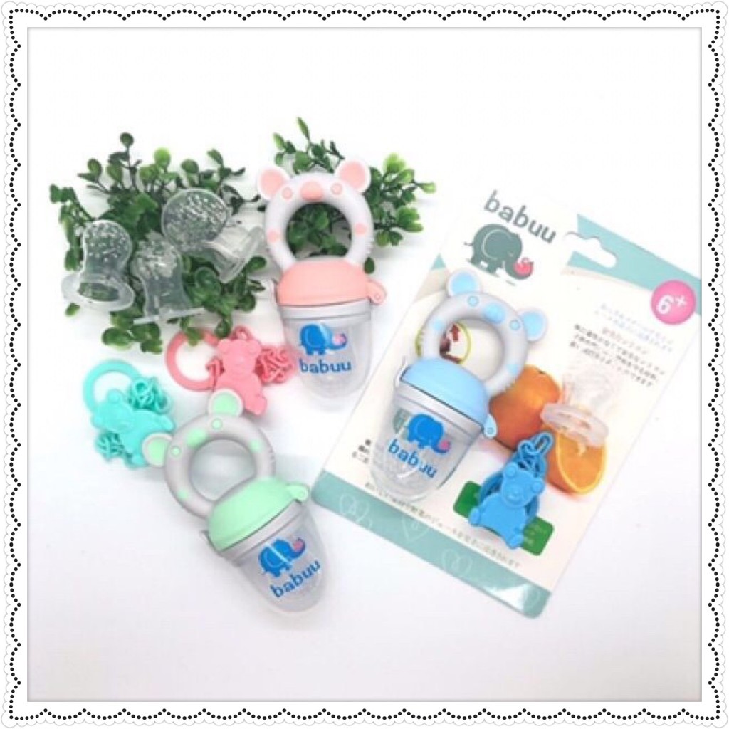 Túi nhai chống hóc cao cấp Babuu cho bé tập nhai (tặng kèm 2 túi nhai và dây giữ)