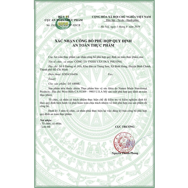 Viên uống Vitamin D3 Nature Made Vitamin D3 1000 IU 25mcg