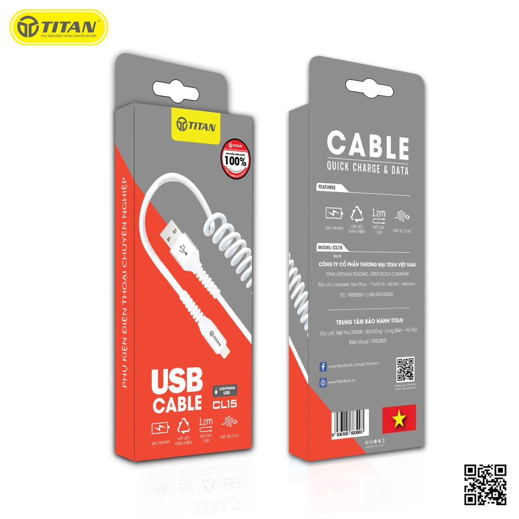 Cáp TITAN lò xo Lightning CL15