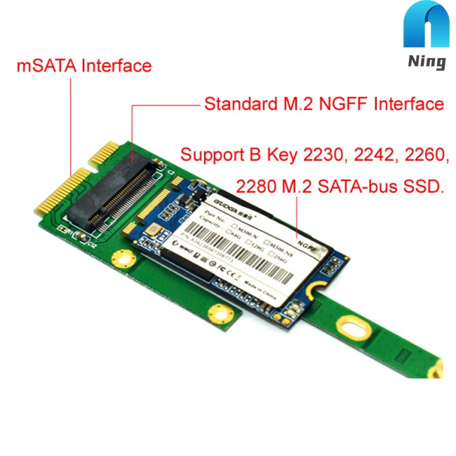 Thẻ Chuyển Đổi mSATA Sang M2 NGFF 6.0 Gb / s NGFF M2 SATA Bus SSD B Cho Máy Tính mSATA M2