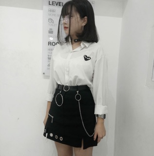 ÁO SƠMI THÊU TIM ♥️