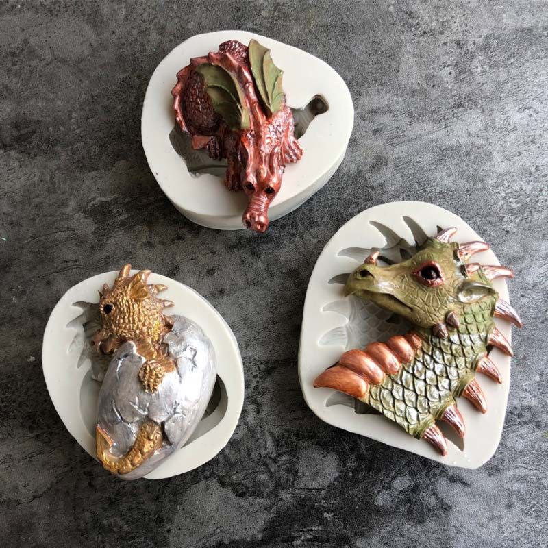 Khuôn Silicone Tạo Hình Trứng Khủng Long Phục Sinh Trang Trí Bánh