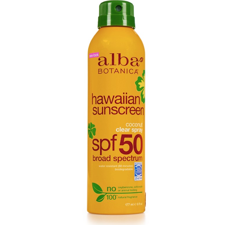 Bình xịt chống nắng kháng nước Alba Botanica Hawaiian Sunscreen Coconut Clear Spray SPF50 177ml (Mỹ)