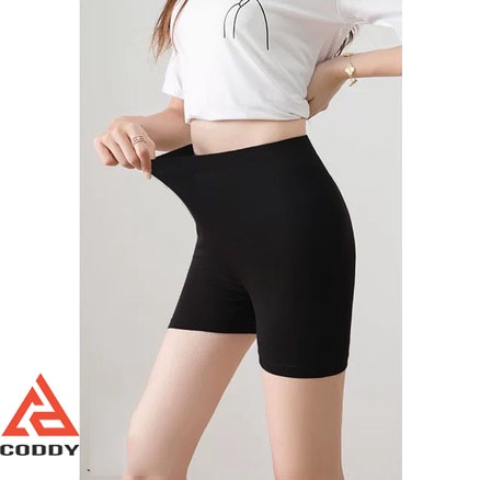 Quần legging nữ lửng CODDY vải thun cao cấp biker nữ đùi ngố đồ mặc nhà dáng ôm bó lưng tập gym yoga bigsize  - LG01