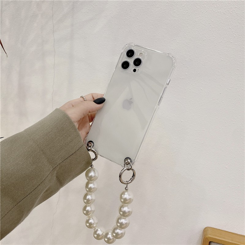 vivo 1606 1609 1611 1610 1601 1603 1716 1723 1718 1726 1713 1714 1724 1725 1727 1728 1719 Pearl Bracelet transparent mobile phone case Personality creative Japanese and Korean TPU mobile phone protective sleeve Transparent mobile phone soft shell