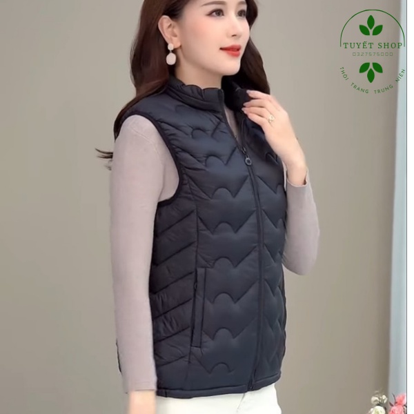 Áo Phao Gile Nữ Trung Niên, Áo Khoác Nữ Trung Tuổi Cao Cấp Cho Bà Cho Mẹ
