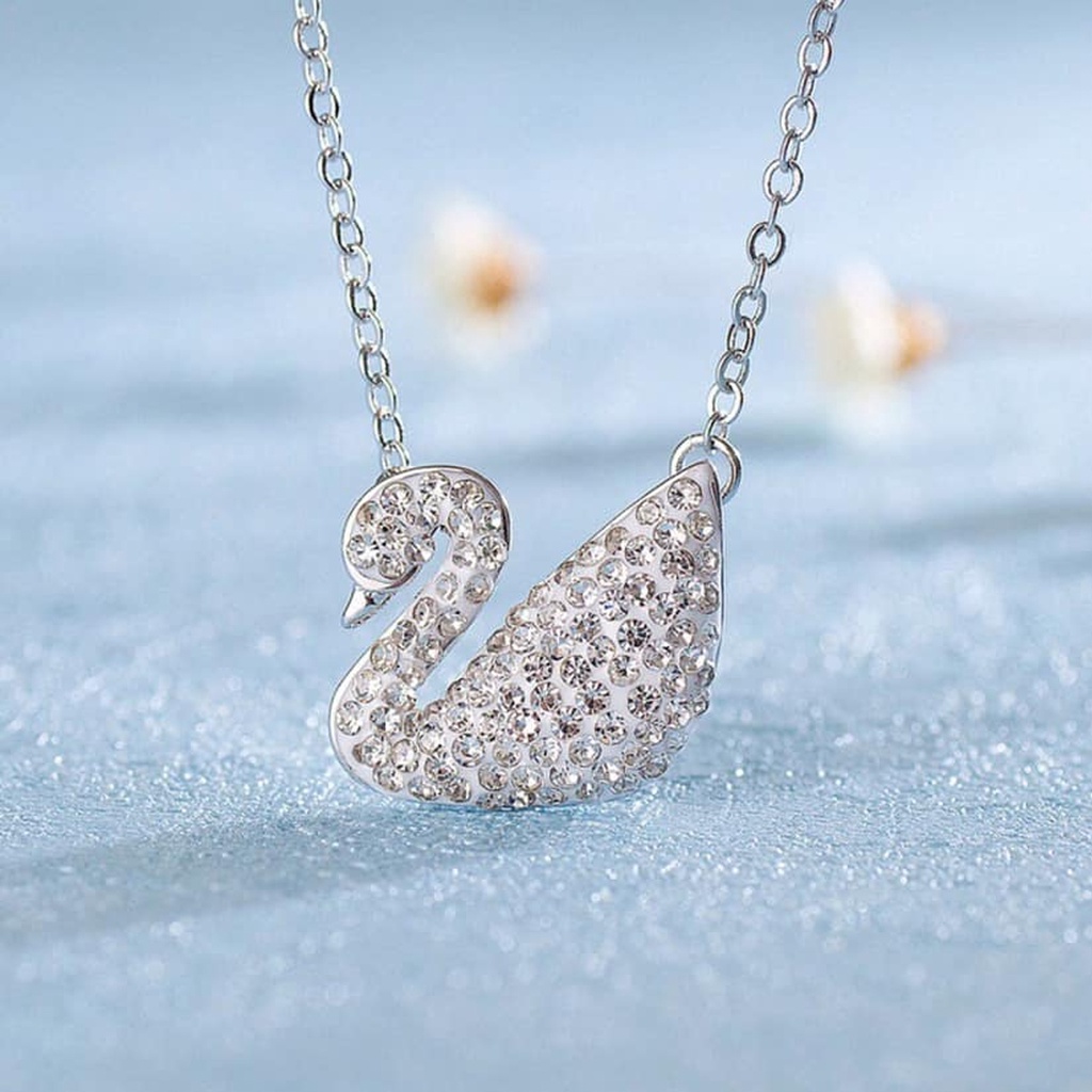 Dây chuyền bạc nữ PANSY mặt thiên nga nạm đá duyên dáng - Vòng cổ bạc đẹp cao cấp