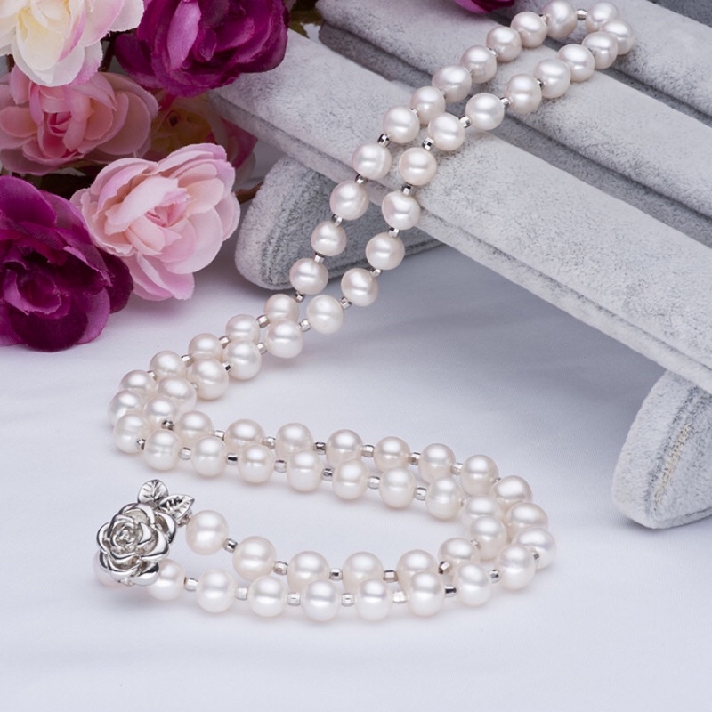 Dây chuyền 8ly mix bi bạc nhỏ