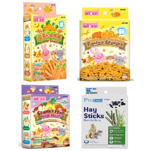Alice, Dr bunny Bánh cỏ giòn vị dâu đen, cà tốt, đu đủ, bí ngô, timothy thỏ rất thích ăn