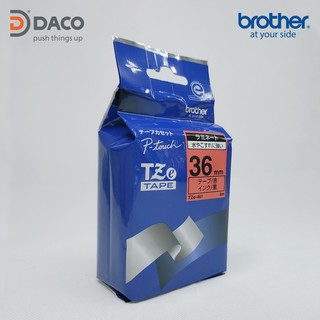 Tze-461 brother nhãn in đa lớp 36mm x 8m chữ đen nền đỏ , băng nhãn in tze 461 - hàng chính hãng