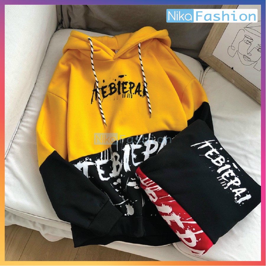 Nikafashion Áo Hoodie Nón Unisex Nam Nữ Chất Vải Nỉ Freesize 1 kích cỡ Form Dáng Rộng Dưới 65kg Mặc Đẹp T.E.B.I.E.P.A.I