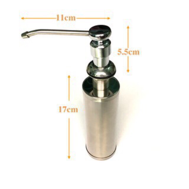 Bình đựng nước rửa chén Inox - Bình xà bông gắn chậu rửa chén - Bình xà phòng inox