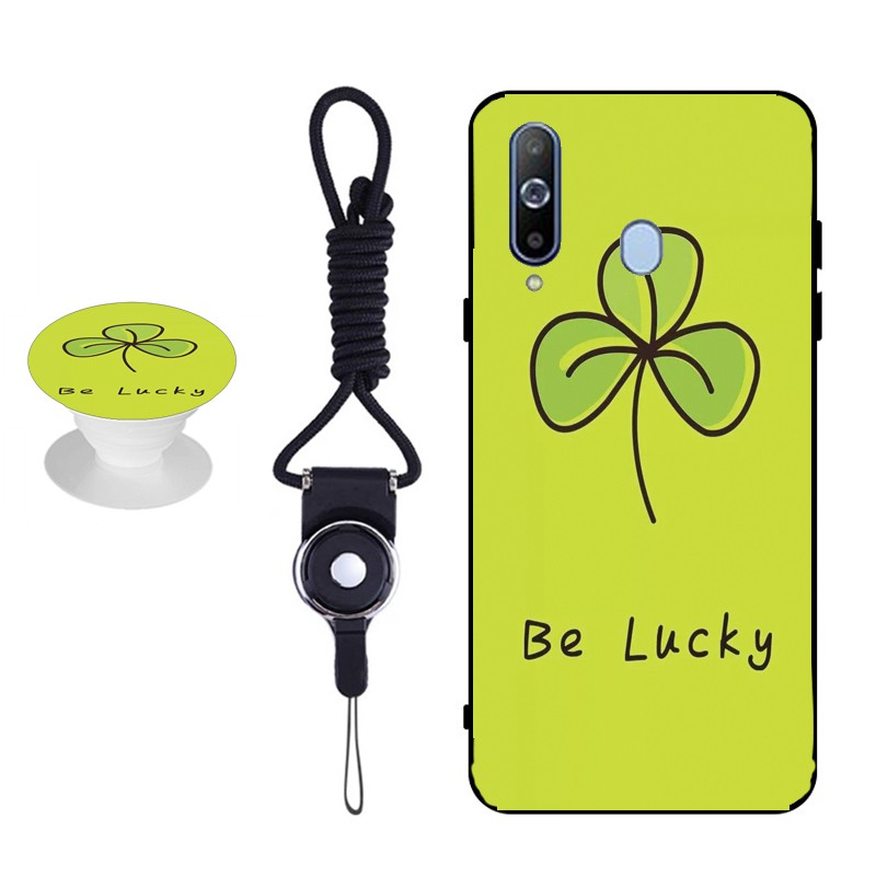 For Samsung Galaxy A8S/A9 Pro 2019 Silica Gel Soft Phone Case With the Airbag Phone Bracket And String