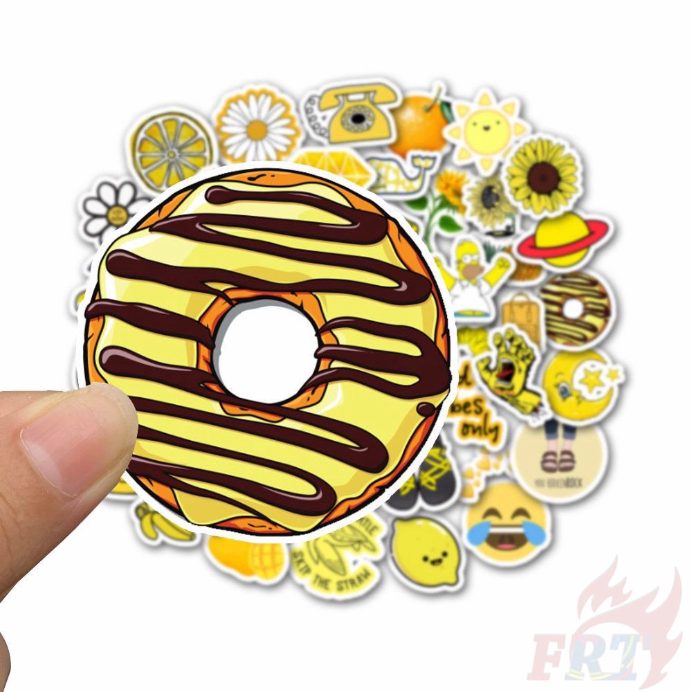 ❉ VSCO： Ins Fashion Yellow Series 02 - Sunshine Beach Stickers ❉ 50Pcs/Set Cartoon DIY Mixed Decals Doodle Stickers