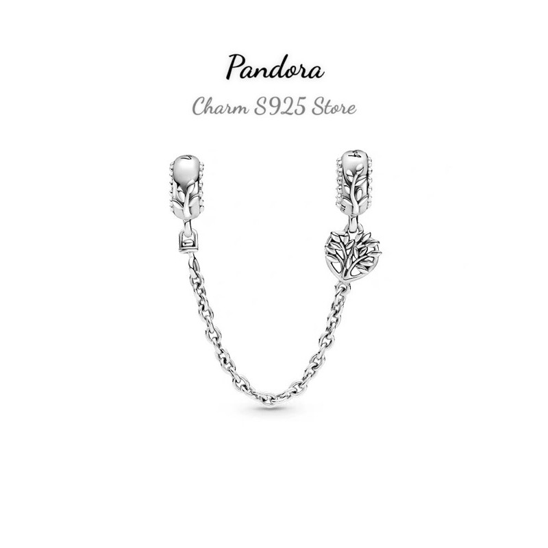 charm pan khoá chặn treo cây lá bạc s925