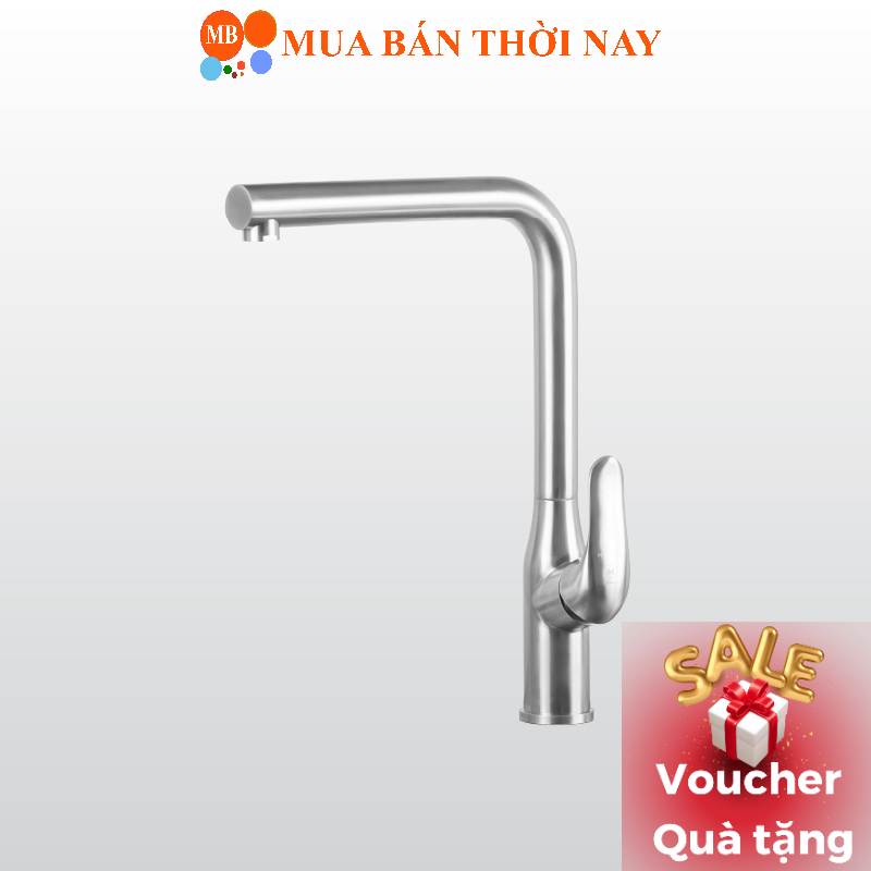 Vòi rửa chén nóng lạnh Malloca K520S, vòi bếp inox 304 2 đường nước