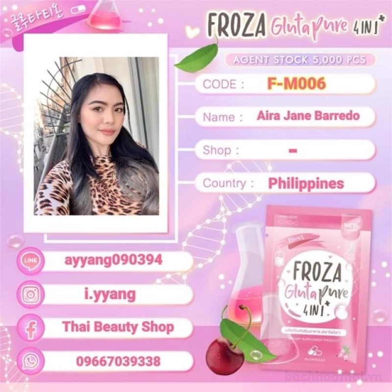 ❤️ Trắng Da Froza Gluta Pure 4 in 1 Thái Lan ❤️