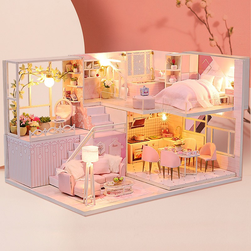 Kèm Mica và keo dán gỗ - Mô hình nhà gỗ búp bê Dollhouse DIY - M035A Honeyed Words