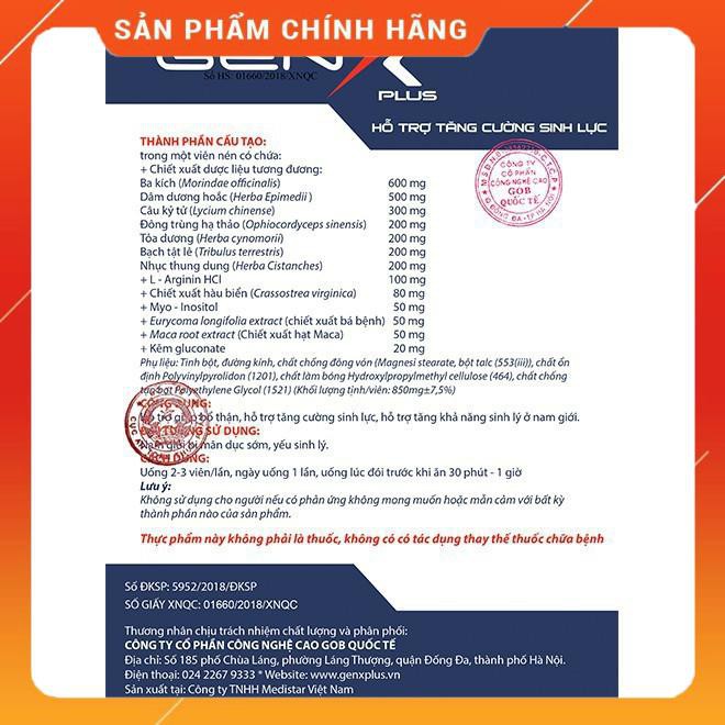 Gen x plus tăng cường sinh lý nam giới, hỗ trợ điều trị vô sinh hiếm muộn sinh sản tốt