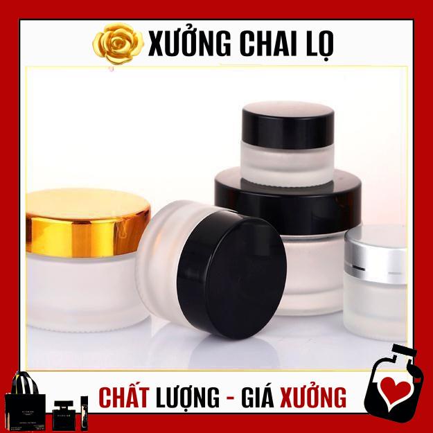 Hủ Đựng Kem ❤ TOP GIÁ RẺ ❤ Hũ chiết mỹ phẩm thủy tinh mờ 5g/10g/15g/20g/30g/50g đựng kem face