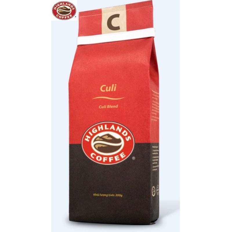 (Có sẵn) Cà Phê Rang Xay Culi/ Moka HighLands Coffee 200g cà phê pha phin