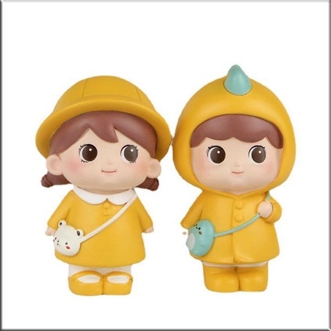 [SIÊU RẺ❤️] – Em bé áo vàng (1 Cặp) - Trang trí bánh sinh nhật bánh kem