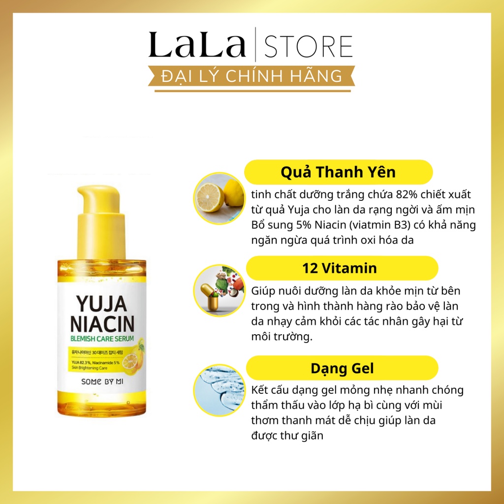Tinh Chất Dưỡng Trắng Da Chiết Xuất Quả Thanh Yên Some By Mi Yuja Niacin 30 Days Blemish Care Serum 50ml