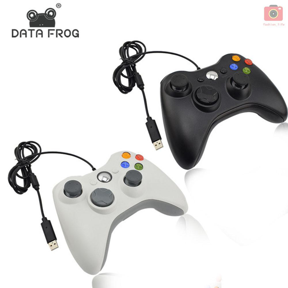 Tay Cầm Chơi Game Có Dây Usb Hình Chú Ếch Dữ Liệu Cho Xbox360 Pc Đen