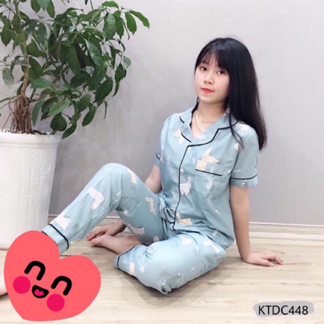 Đồ bộ mặc nhà nữ pijama quần dài áo cộc
