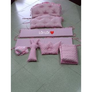 Combo quây cũi, chăn, ga, gối và thỏ ôm cho bé yêu