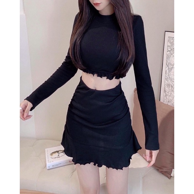 💥💥[ Mẫu mới] 💥💥 SET ÁO CROTOP VÀ CHÂN VÁY NHÚN EO SIÊU TÔN DÁNG, TÔN VÒNG 3 XINH XẮN💥 | BigBuy360 - bigbuy360.vn