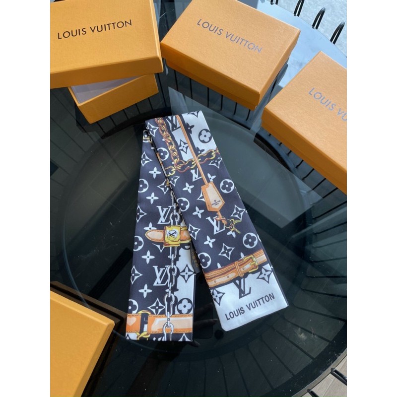 khăn lụa lv quấn cổ quấn quai túi xách buộc nơ