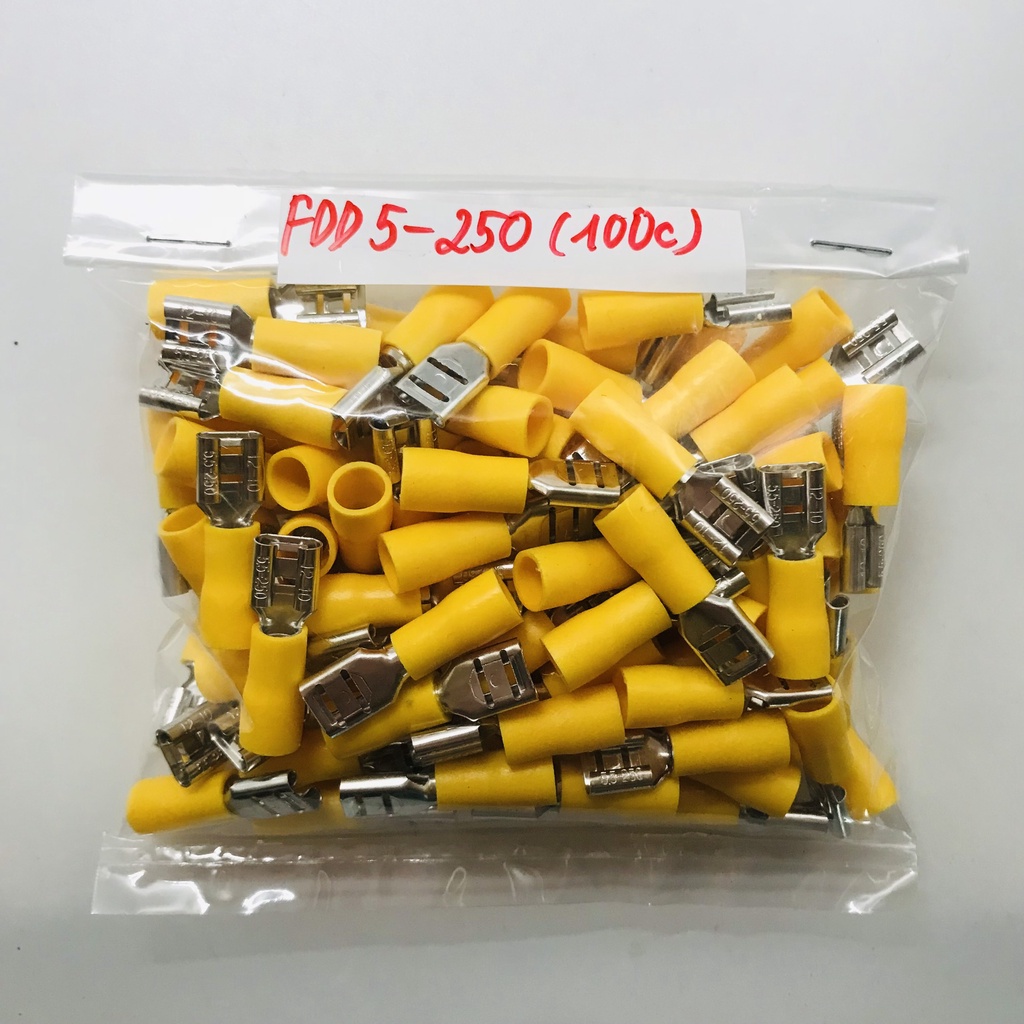 100 chiếc Đầu cos xe máy, đầu cos đồng, đầu cos 6.3mm