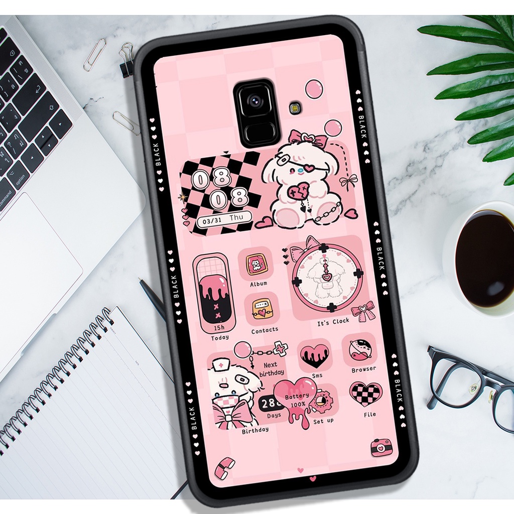 Ốp Lưng Samsung A5 2018 - A8 2018 - A6 2018 - J6 2018  , In Hình Gấu Cute, màu sắc bắt mắt.