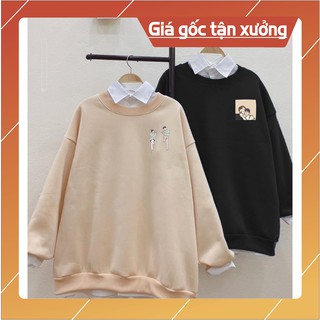 Áo sweater nỉ đôi bạn, áo sweater đôi bạn Trà Sữa siêu xinh