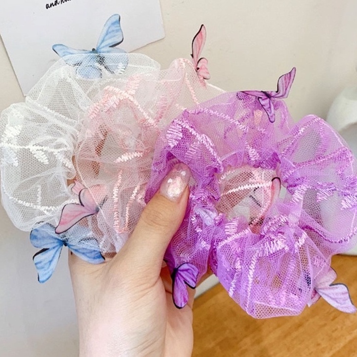 Dây buộc tóc co giãn phong cách thời trang cổ điển Hàn Quốc Vòng tóc dễ thương thắt nơ ruy-băng cô gái